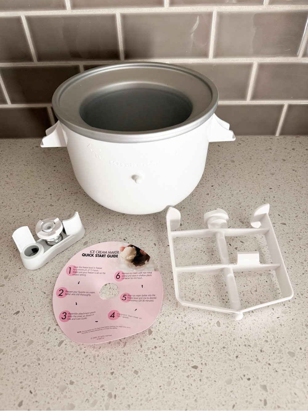 KitchenAid 2-Qt Ice Cream Maker Stand Mixer Attachment New Without Box